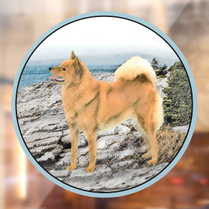 Finnish Spitz at Seashore Painting - Dog Art