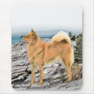 Finnish Spitz at Seashore Painting - Dog Art Mouse Pad