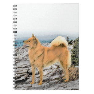 Finnish Spitz at Seashore Painting - Dog Art Notebook