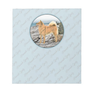 Finnish Spitz at Seashore Painting - Dog Art Notepad