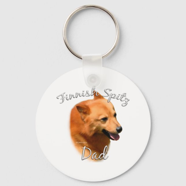 Finnish Spitz Dad 2 Key Ring (Front)