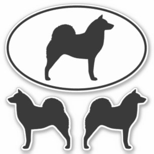 Finnish Spitz Dog Silhouettes Vinyl Sticker Set