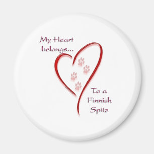 Finnish Spitz Heart Belongs Magnet