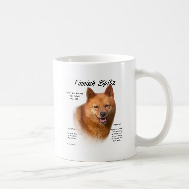 Finnish Spitz History Design Coffee Mug (Right)