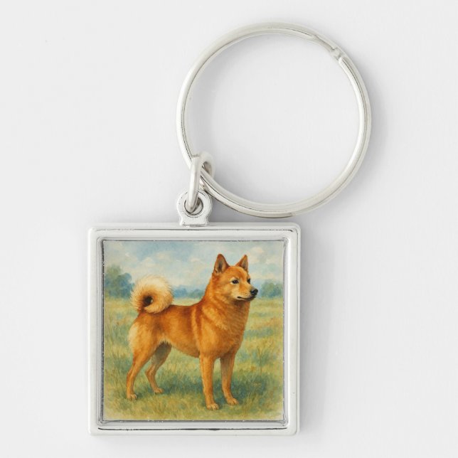 Finnish Spitz Key Ring (Front)