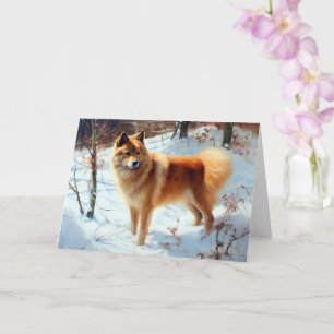 Finnish Spitz Let It Snow Christmas  Card