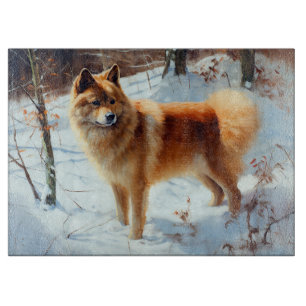 Finnish Spitz Let It Snow Christmas Cutting Board