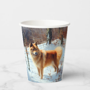 Finnish Spitz Let It Snow Christmas Paper Cups