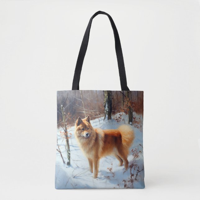 Finnish Spitz Let It Snow Christmas  Tote Bag (Front)