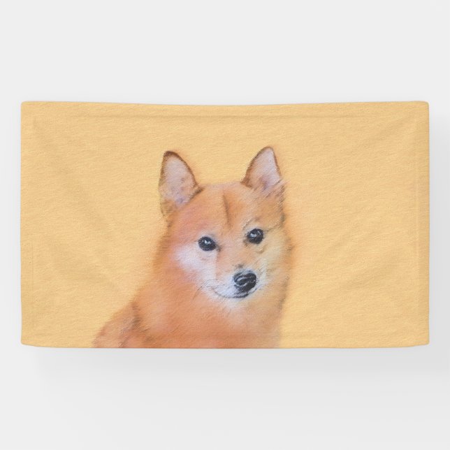 Finnish Spitz Painting - Cute Original Dog Art Banner (Horizontal)