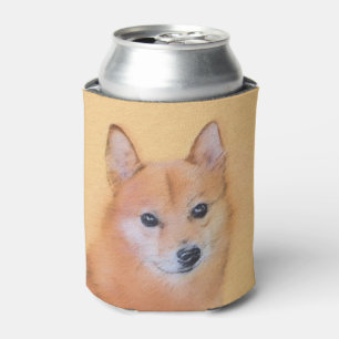 Finnish Spitz Painting - Cute Original Dog Art Can Cooler