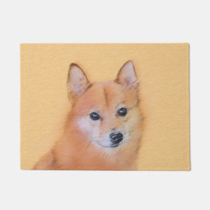 Finnish Spitz Painting - Cute Original Dog Art Doormat