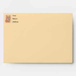 Finnish Spitz Painting - Cute Original Dog Art Envelope