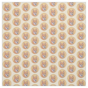 Finnish Spitz Painting - Cute Original Dog Art Fabric