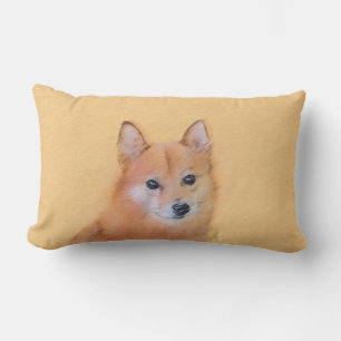Finnish Spitz Painting - Cute Original Dog Art Lumbar Cushion