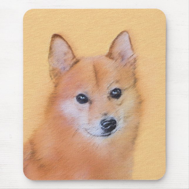 Finnish Spitz Painting - Cute Original Dog Art Mouse Pad (Front)