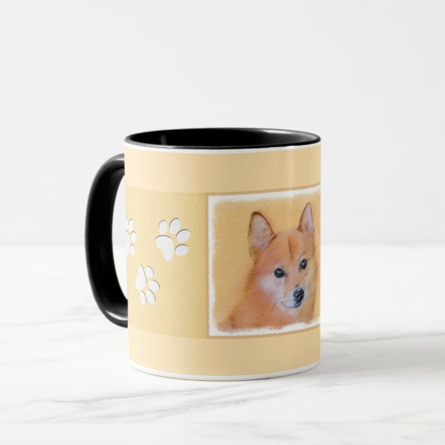 Finnish Spitz Painting - Cute Original Dog Art Mug (Front Left)