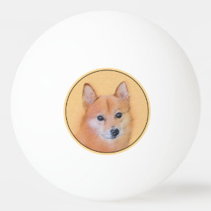 Finnish Spitz Painting - Cute Original Dog Art Ping Pong Ball