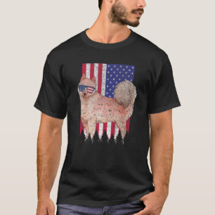 Finnish Spitz Patriotic Dog USA Pride American Fla T-Shirt