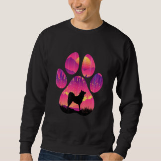 Finnish Spitz Paw Mom Dad Dog  Women Men Sweatshirt