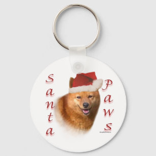 Finnish Spitz Santa Paws Key Ring