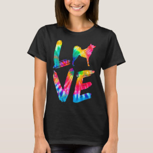 Finnish Spitz Tie Dye Love Dog Mum Dad T-Shirt