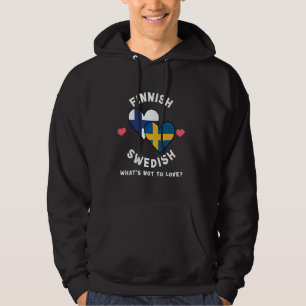 Finnish Swedish What's Not To Love Heart Flags Hoodie