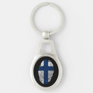 Finnish touch fingerprint flag key ring