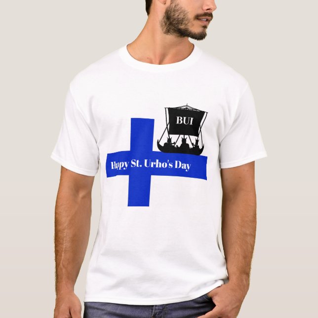 Finnish Viking Party Boat for St. Urho T-Shirt (Front)