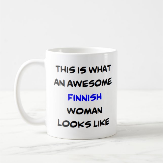 finnish woman, awesome coffee mug (Left)