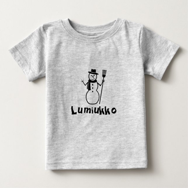 Finnish word for the snowman baby T-Shirt (Front)