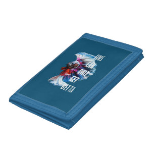 Fins Can Only Get Betta Inspirational Pun Quote Trifold Wallet