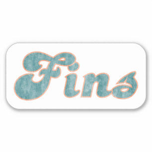 Fins Miami Vintage (White Aqua & Orange) Sticker