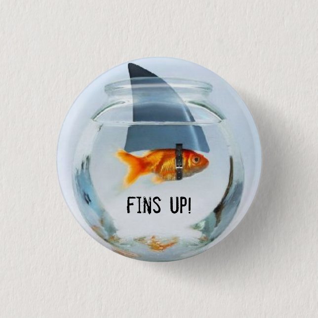 fins up! round button (small) (Front)