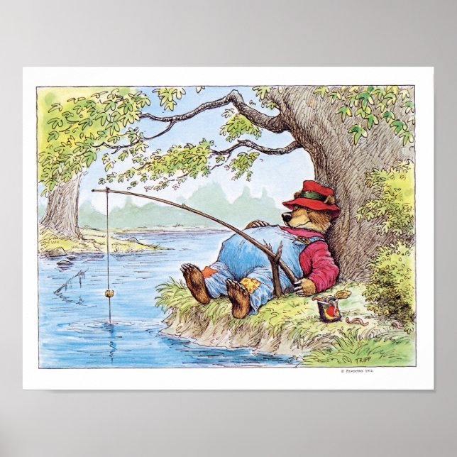 Finshin' Bear Illustration by Wallace Tripp Poster (Front)