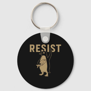 Fintage Penguin Resist Penguins Subtle Anti Trump Key Ring