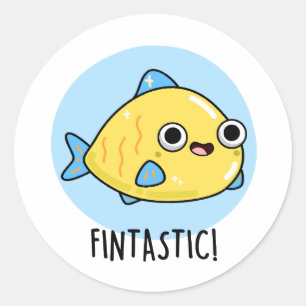 Fintastic Funny Fish Pun  Classic Round Sticker