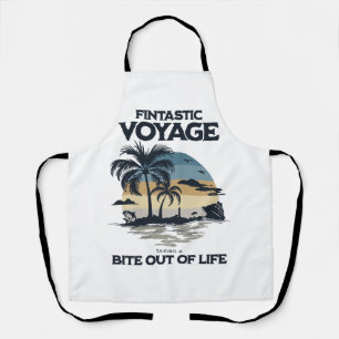 Fintastic Voyage Taking a Bite Out of Life Apron