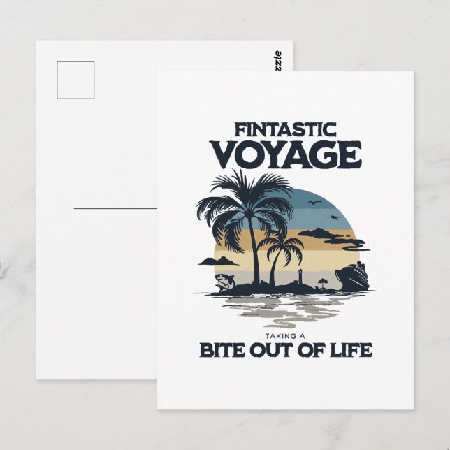 Fintastic Voyage Taking a Bite Out of Life Postcard (Front/Back)