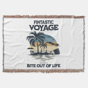 Fintastic Voyage Taking a Bite Out of Life Throw Blanket