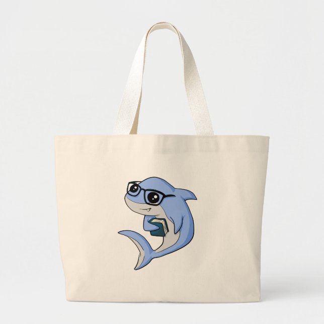 "Fintellectual" Shark! Large Tote Bag (Front)
