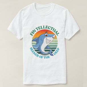Fintellectual Shark Seeker of the Deep Dark Academ T-Shirt