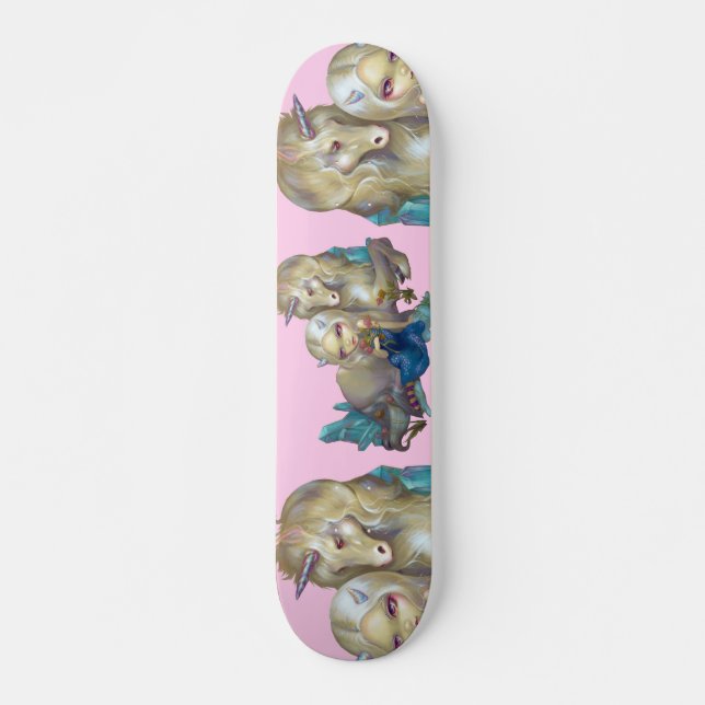 Fiona and the Unicorn SKATEBOARD fantasy horse (Front)