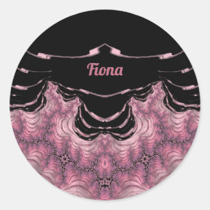 FIONA ~ Black and Pink ~ Classic Round Sticker