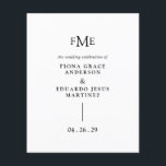 Fiona Black and White Bold Monogram Modern Wedding<br><div class="desc">Contemporary and modern wedding program featuring a simple and minimal design with your three initial monogram along with your names and wedding date in bold typography.  This minimalist black and white typographic design can be customised to any colour you choose in the design editing tool.</div>