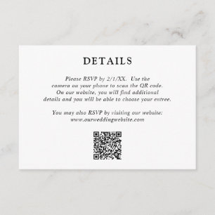 Fiona Black and White Bold Monogram Modern Wedding Enclosure Card