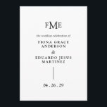 Fiona Black and White Bold Monogram Modern Wedding Program<br><div class="desc">Contemporary and modern wedding program featuring a simple and minimal design with your three initial monogram along with your names and wedding date in bold typography.  This minimalist black and white typographic design can be customised to any colour you choose in the design editing tool.</div>