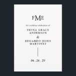 Fiona Black and White Bold Monogram Modern Wedding Program<br><div class="desc">Contemporary and modern wedding program featuring a simple and minimal design with your three initial monogram along with your names and wedding date in bold typography.  This minimalist black and white typographic design can be customised to any colour you choose in the design editing tool.</div>