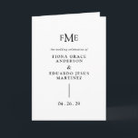 Fiona Black and White Bold Monogram Modern Wedding Program<br><div class="desc">Contemporary and modern folded wedding program featuring a simple and minimal design with your three initial monogram along with your names and wedding date in bold typography.  This minimalist black and white typographic design can be customised to any colour you choose in the design editing tool.</div>