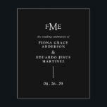 Fiona Black Bold Monogram Modern Wedding<br><div class="desc">Contemporary and modern wedding program featuring a simple and minimal design with your three initial monogram along with your names and wedding date in bold typography.  This minimalist black typographic design can be customised to any colour you choose in the design editing tool.</div>